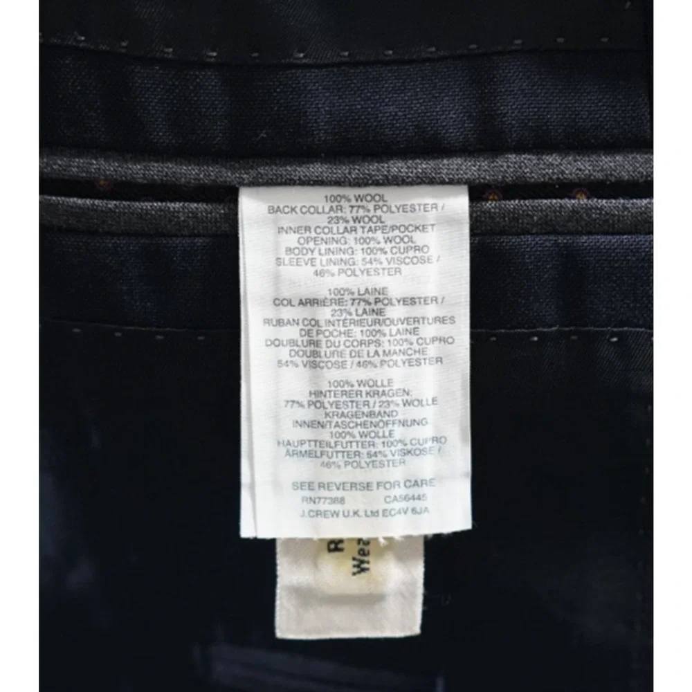 J.Crew Ludlow Mens 40L Suit Jacket Navy Loro Piana Super 120s Wool 2 Button